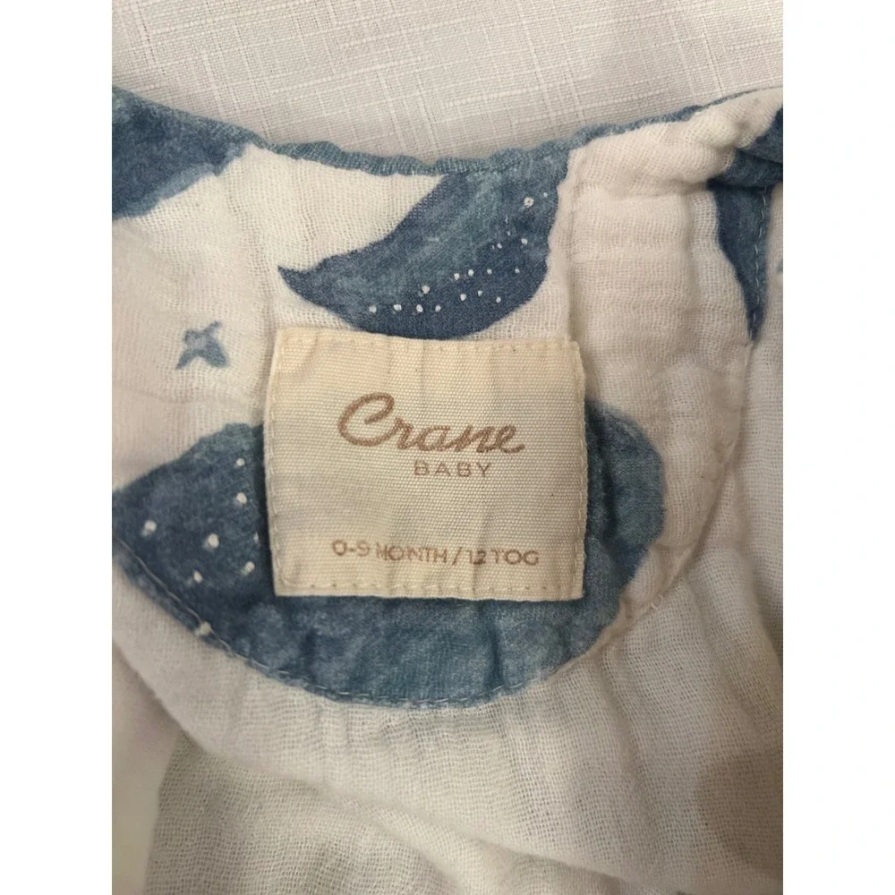 Crane Baby Sleep Sack 0-9 Month Blue Whale Muslin 1.2 TOG Kids Wearable Blanket